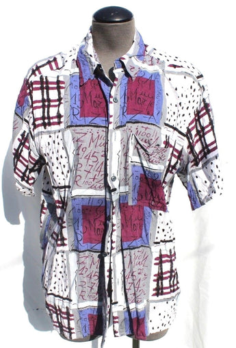 Vtg Men’s Natural Issue Retro New Wave Hawaiian Surf Casual Button Up Shirt M