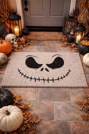 New Halloween Grey Nightmare Before Christmas Outdoor Entry Rug Home Decor