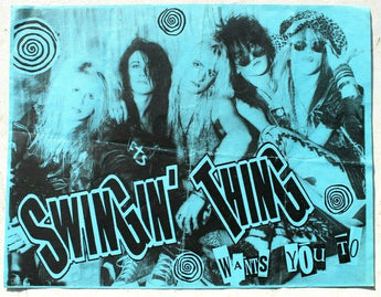 Vtg 1980s 1990s Punk Rock Hair Band Concert Flyer - Swingin Thing