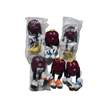 Vintage Sealed Applause Lot Of 6 California Raisin Poseable Plush Figures Toy