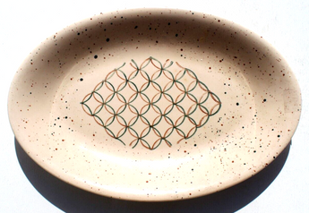Vintage 1950s MCM VERNONWARE HEYDAY OVAL Serving PLATTER Plate 11" Across