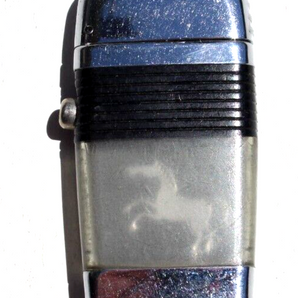 Vintage Mid Century Modern Black Horse Flip Top Advertising Cigarette Lighter