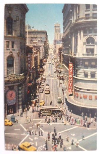Vtg 1950's POWELL At MARKET Street Turntable San Francisco California POSTCARD