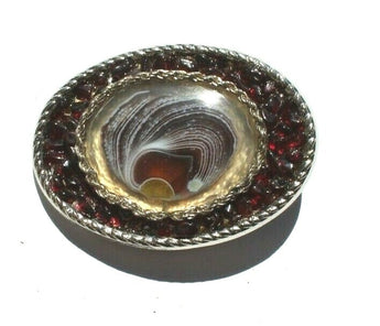 Vtg Western Cowboy Belt Buckle Jewelry (Agate Stone Geode Gemstone Crystal) #131