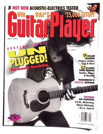 VTG April 1992 GUITAR PLAYER MAGAZINE Music NEWS UNPLUGGED Ray Flake R.E.M.