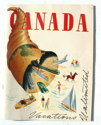 Vintage 1950s CANADA Vacation Unlimited Tour Travel Brochure Guide Booklet