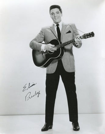Vtg RARE Black & White Portrait of ELVIS PRESLEY Autographed Still Photo #163