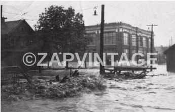 Vtg 1940 - 1950's (Santa Cruz) California City Flood Flooding Disaster Photo 564