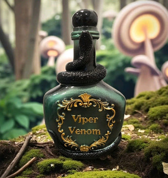 New Green / Black Resin Viper Snake Venom Potion Bottle Halloween Room Decor