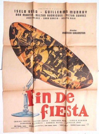 Vtg Mexican Movie Poster 1960 Fin De Fiesta (Arturo Garcia Buhr / Lautaro Murua)