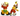 1974 UNIVERSAL STATUARY CORP "CLOWNS WITH PANTS FALLING DOWN" Hanging Figurines
