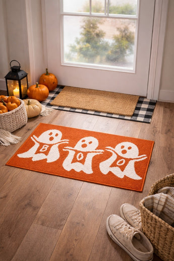 New Ghost Boo Door Mat Halloween Welcome Doormat Indoor Entrance Room Decor Rug