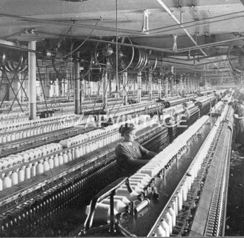 Vtg Antique 1900s Spinning Cotton In The Great Textile Mills Mass. Photo #2536