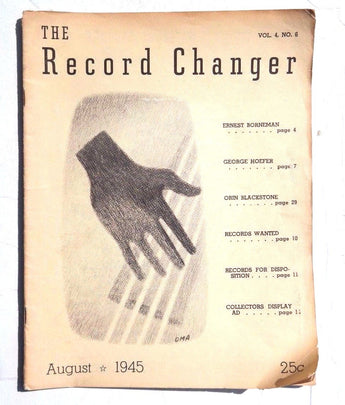 Vtg August 1945 THE RECORD CHANGER Vol. 4 No.6 (George Hoefer) Music Magazine