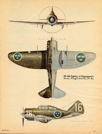 January 1961 Flying Review EP-106 Svea Flygfottilj Blue Print Specs Photo #3015