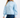 New Women's Blue W/ White Hearts Love Long Sleeve Casual Pullover Sweater