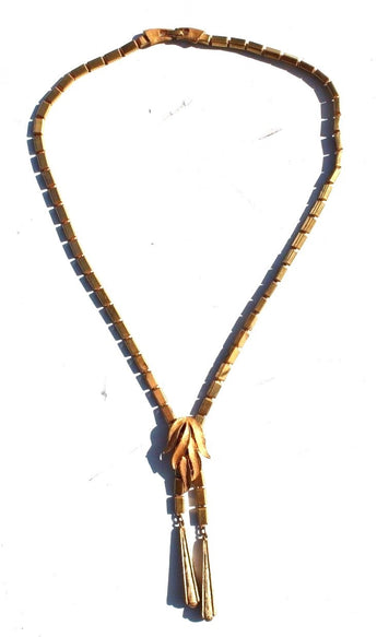 Vintage 1980's Gold Metal Long Chain Costume Cocktail Jewelry Necklace