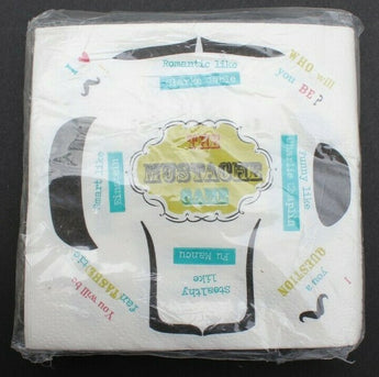 Sealed Design Focus The Mustache Game 40 Party Beverage Napkins 5" x 5"