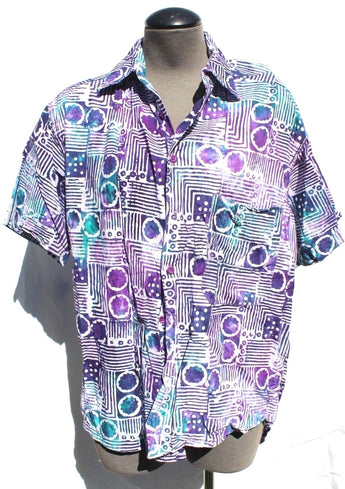 Vtg Men’s Richards Brand Retro Tribal Western Button Down Collar Shirt Small