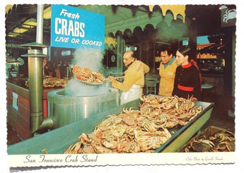 Vtg 1960's San Francisco California Crab Stand Fisherman's Wharf Photo Postcard