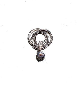 Vtg Sterling Silver 925 Drop Diamond Cocktail Costume Jewelry Necklace Pendant
