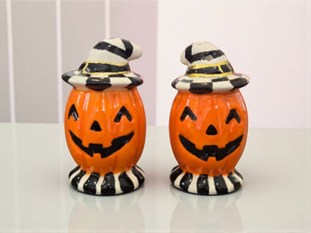 New Spooky Circus Pumpkin Halloween Salt & Pepper Shakers Dinning Decor Set