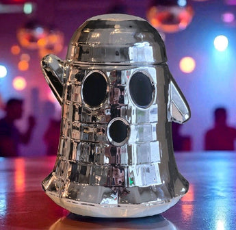 New Halloween Retro Disco Ball Silver Ghost Cookie Jar Decorative Figurine