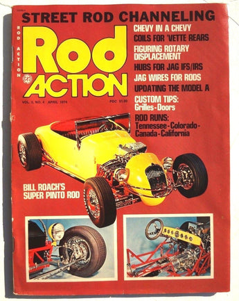 Vintage ROD ACTION April 1974 Magazine - Hubs For JagsCOILS FOR VETTE 74 Pages