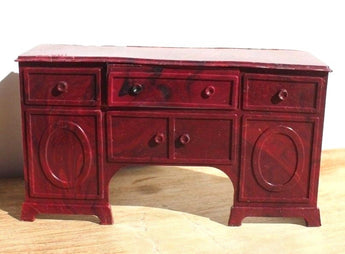 Vintage Marble Effect Plastic Doll House Furniture Dresser Table Room
