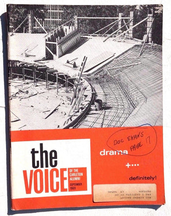 Vintage SEPTEMBER 1969 THE VOICE Of The Carleton Alumni (Drama) Magazine