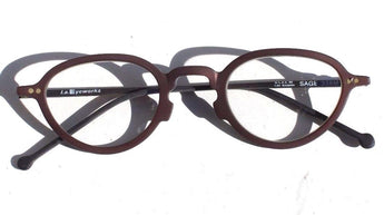 New Vtg 1996 L.A. Eyeworks Eyeglasses Retro Sage 338M - NOS 5 1/2