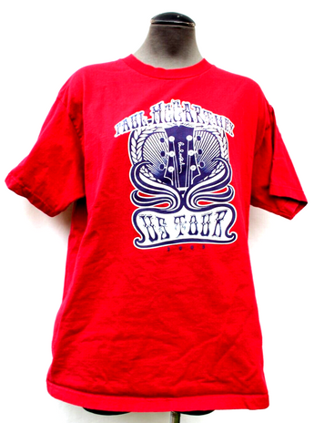 Vintage Paul McCartney US Tour 2005 The Beatles Band Red T Shirt Tee Mens XL