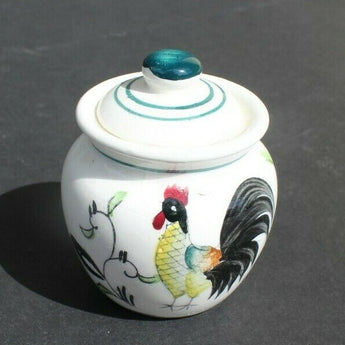 Vtg Japan Ceramic Coffee Sugar Container Bottle Cruet Chicken Rooster Motif