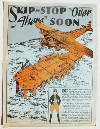 Vtg Advertising Floating Island Skip Stop Over Here Soon (Avation / Aircraft)