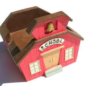 Vintage Little Red School House Teacher Post-It Note Desk Holder