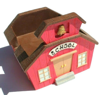 Vintage Little Red School House Teacher Post-It Note Desk Holder