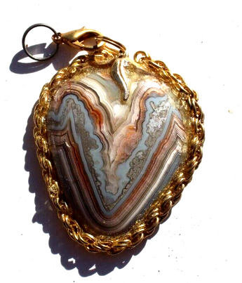 Vintage Gemstone (Agate Stone Geode Crystal) Necklace Pendant Jewelry