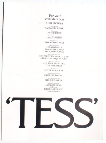 Vintage 1981 TESS Columbia Pictures Promo Movie Press Kit Brochure