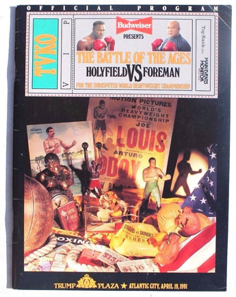 Vtg HOLYFIELD vs FOREMAN BATTLE OF THE AGES Trump Plaza 1991 Official Program