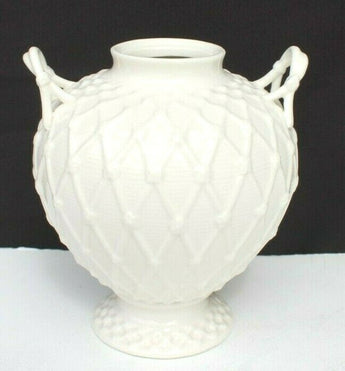 Vtg Bohemian White Grace Tea Ware Fine Porcelain Table Top Flower Vase Decor