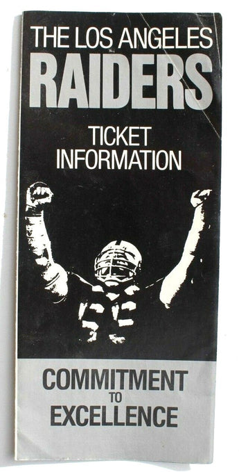 Vintage 1988 Oakland Raiders / Los Angeles Raiders Ticket Information Brochure