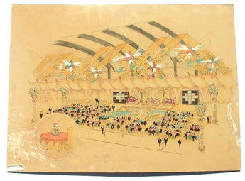 Vtg 1995 MCM 67th Academy Awards Ceremony Sketch Art Painting 22"x30" Mockup