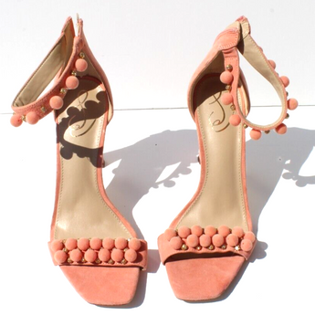 New Pink Sam Edelman Women's Luella Embellished Beaded High Heel Sandals Sz 10