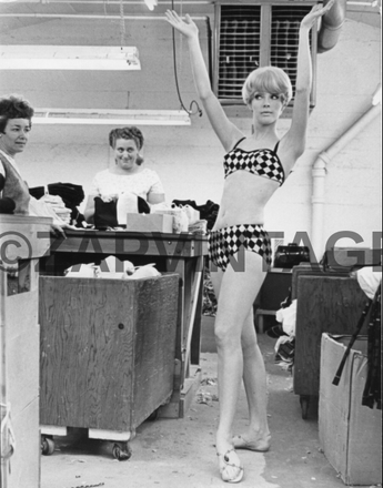 Vtg 1950's Black & White Ina Balke MODELING Bathing Suit In Factory Photo #33