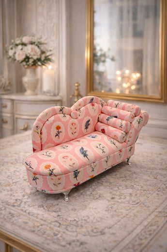 New Pink Flower Victorian Doll Chaise Jewelry Box Organizer Couch Jewelry Box
