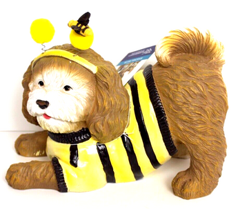 Humane Society Golden Doodle Dog Spring Bumble Bee Costume Figurine Decor NOS