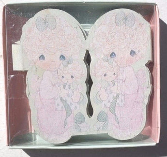 Vtg 1989 PRECIOUS MOMENTS TRIM-A-TREE Girl With Doll PAPER Folding Garland NOS