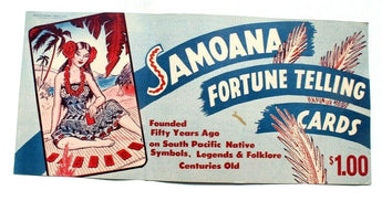 Vtg 1920s - 1930s Original Samoana Fortune Telling Cards Advertising Sign RARE