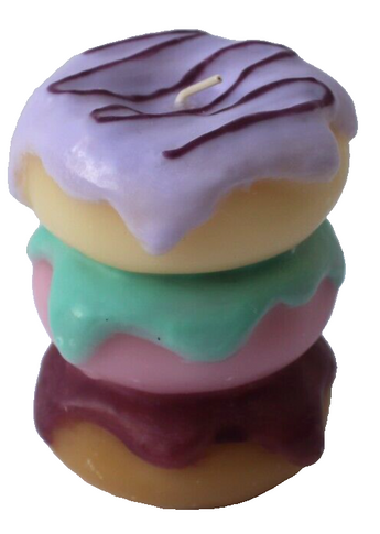 New 3 Stacked Frosted Doughnuts Food Foodie Candle Christmas Gag Gift