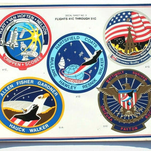 VINTAGE Space Shuttle Decal Sheet No. 3. Flights 41C through 51C Stickers